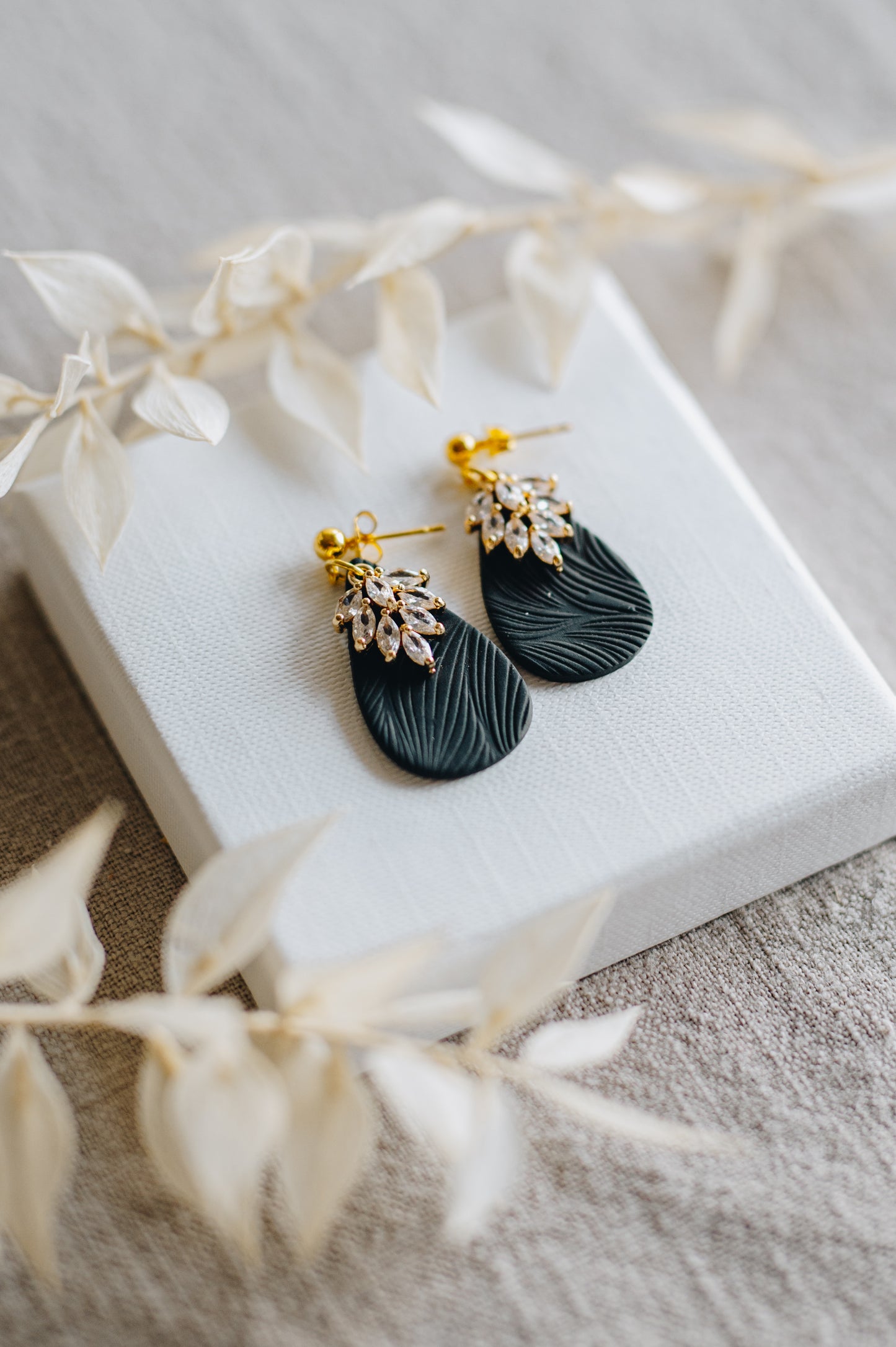 "Alight" earrings with crystal plates