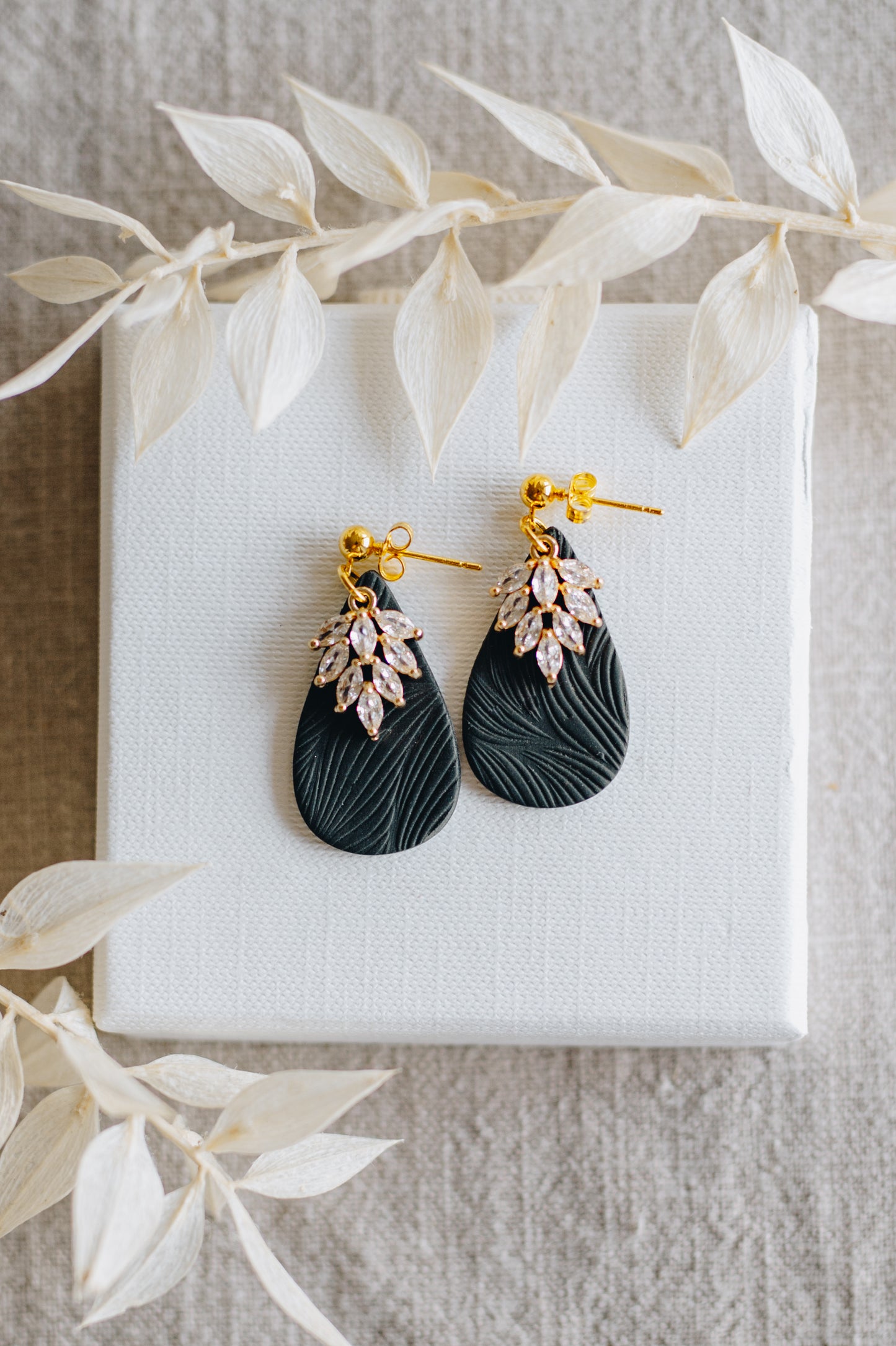 "Alight" earrings with crystal plates