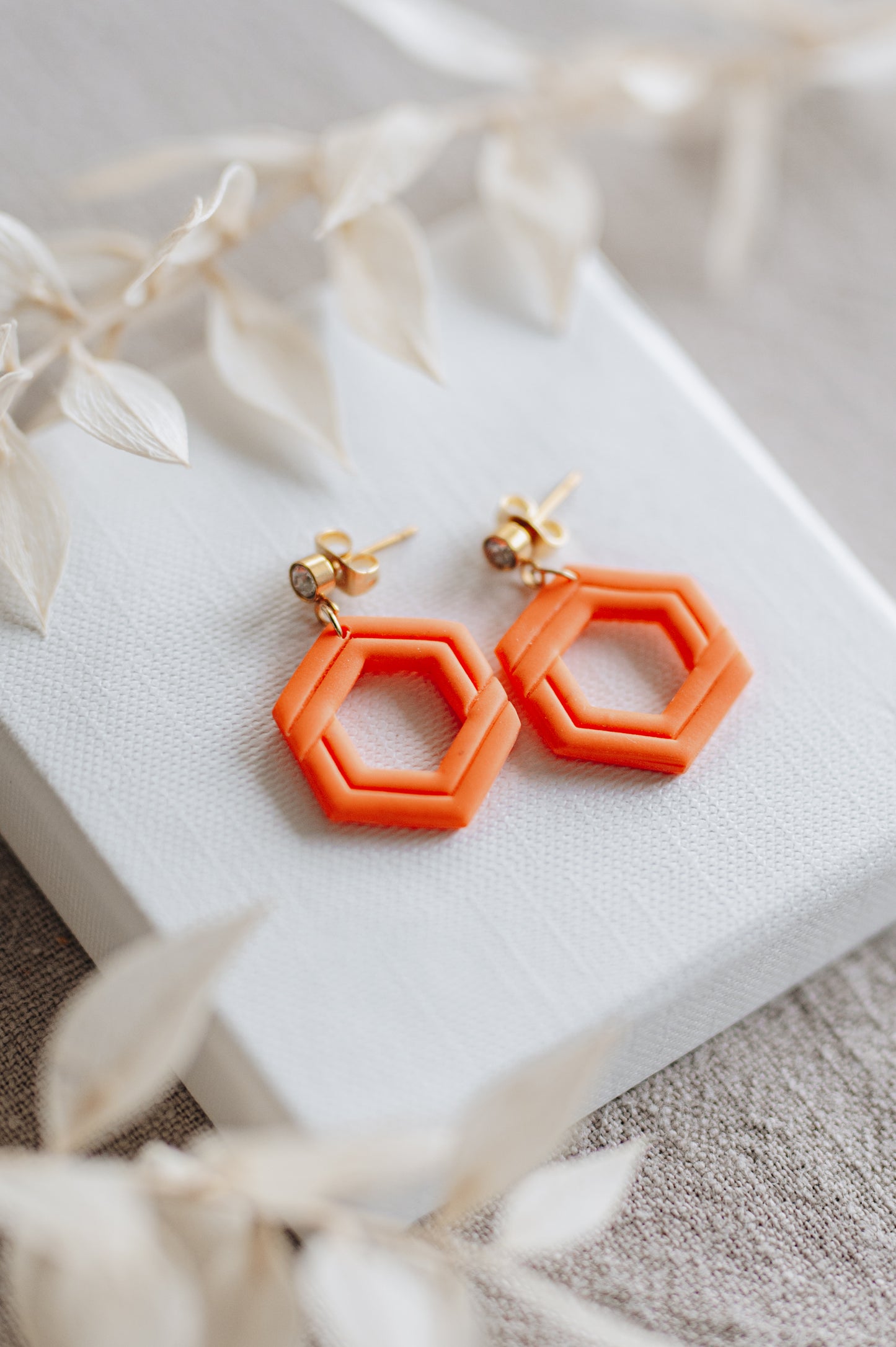 "Edge" earrings hexagon shape