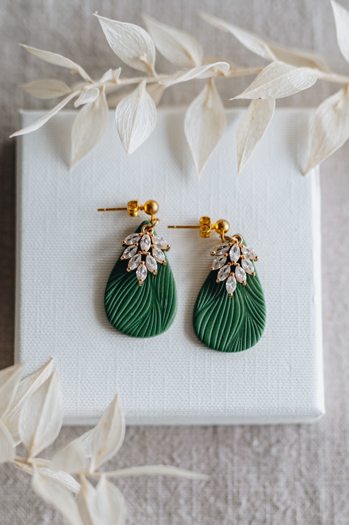 "Alight" earrings with crystal plates
