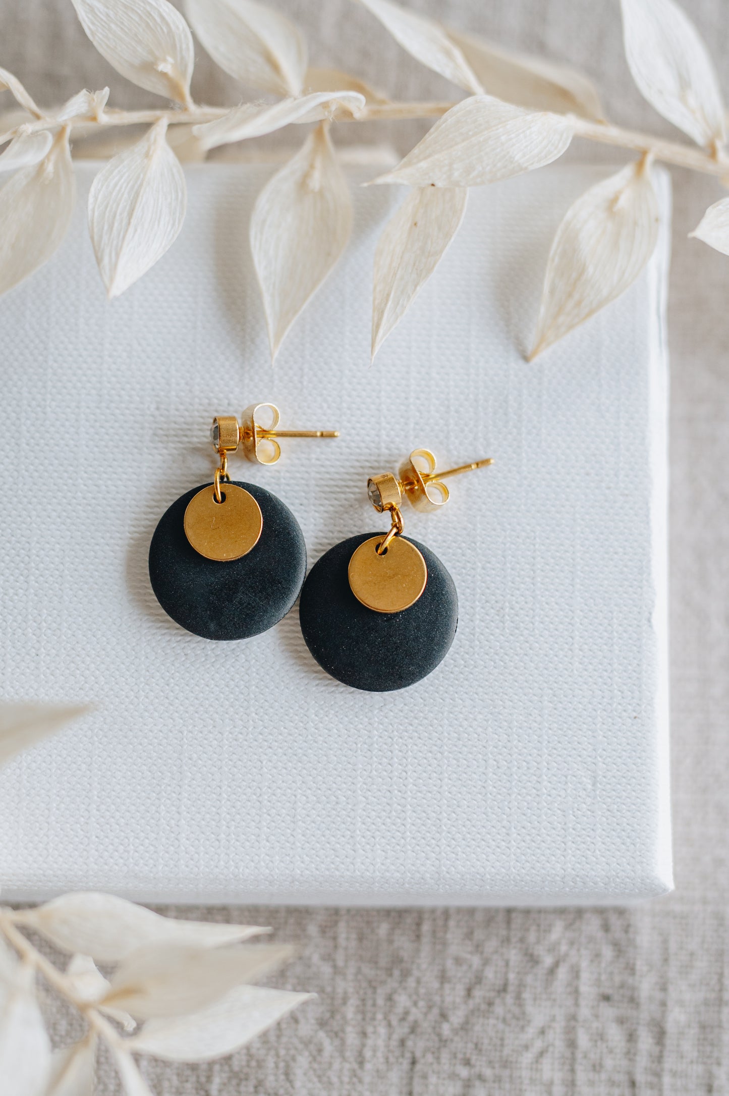 "Sunfall" earrings with discs
