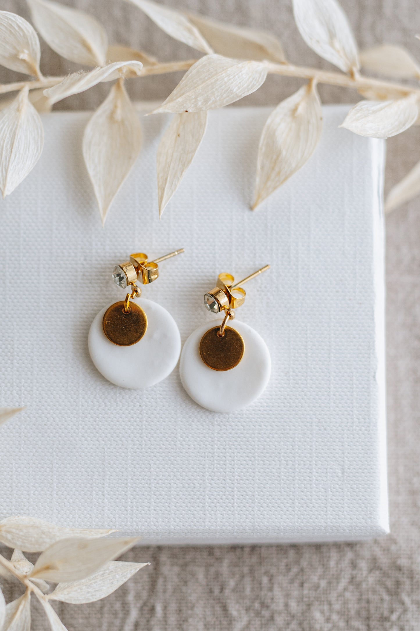 "Sunfall" earrings with discs