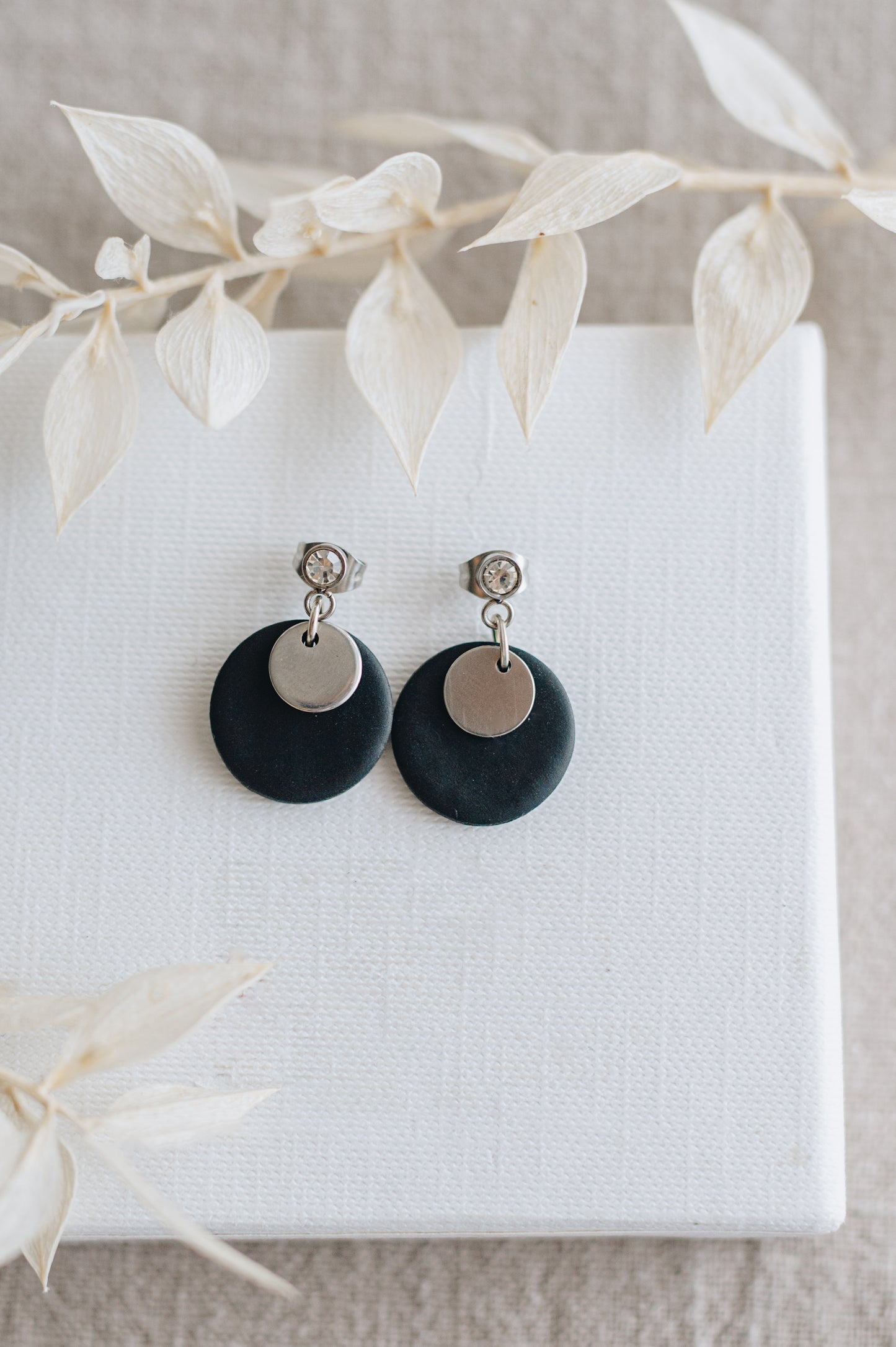 "Sunfall" earrings with discs