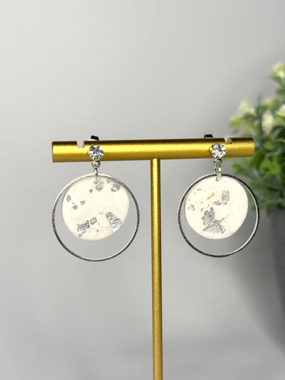 "Celestial" round earrings with a fine ring