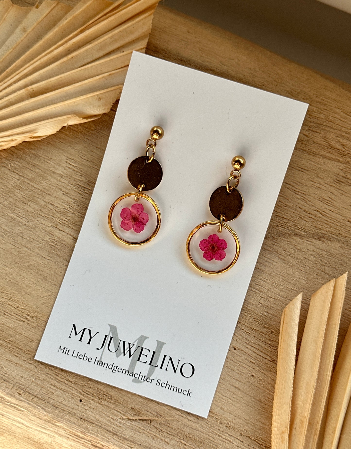 "Floral" earrings dried flowers