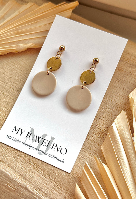 COCO - Black earrings with silver/gold discs