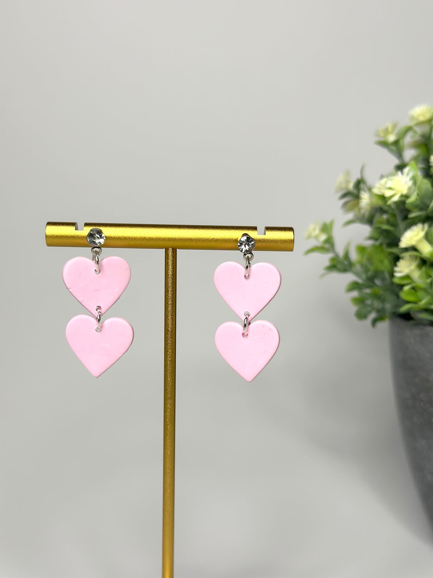 "Lovely" earrings in double heart shape