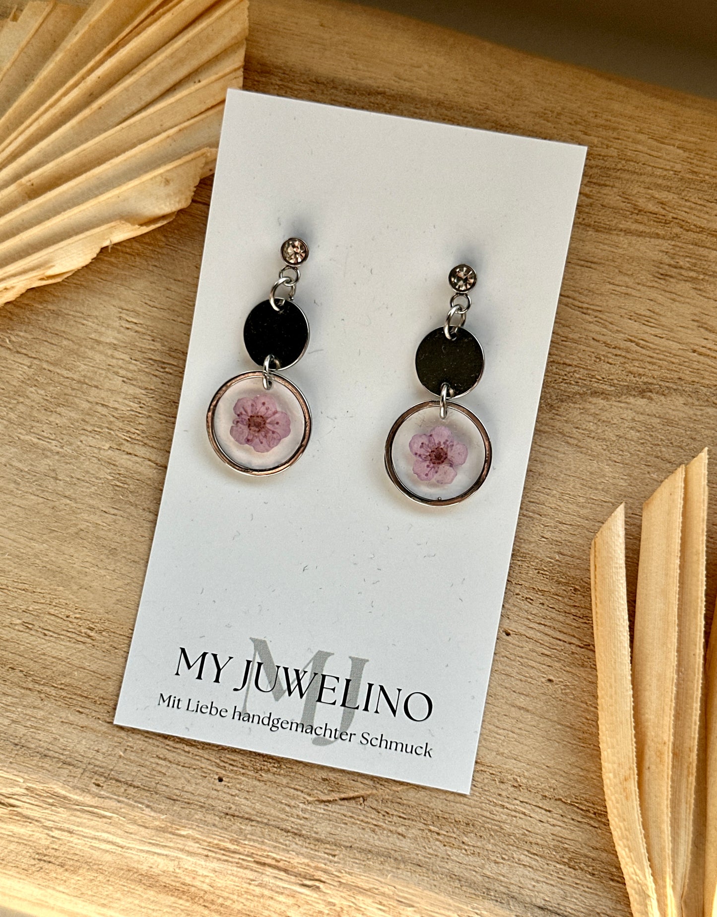 "Floral" earrings dried flowers