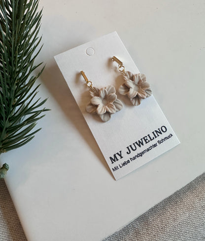 "Viva" hand-sculpted flower earrings