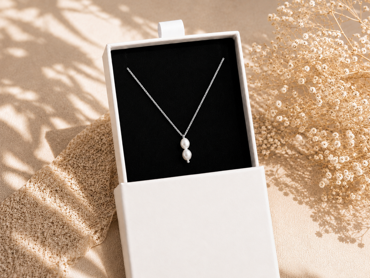 NIA Perlenkette Silber Produktbild