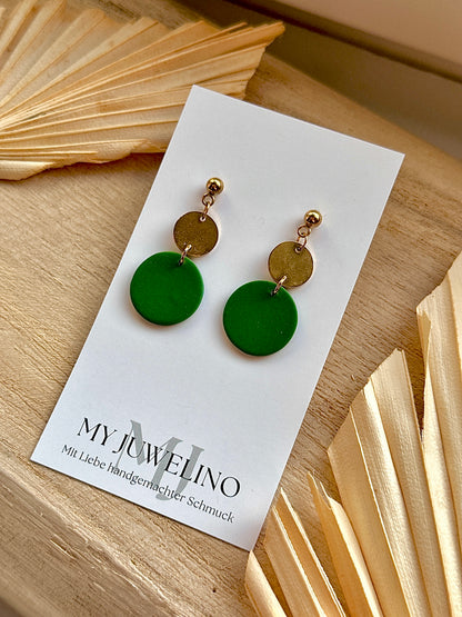 COCO - Black earrings with silver/gold discs
