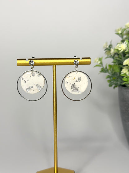 "Celestial" round earrings with a fine ring