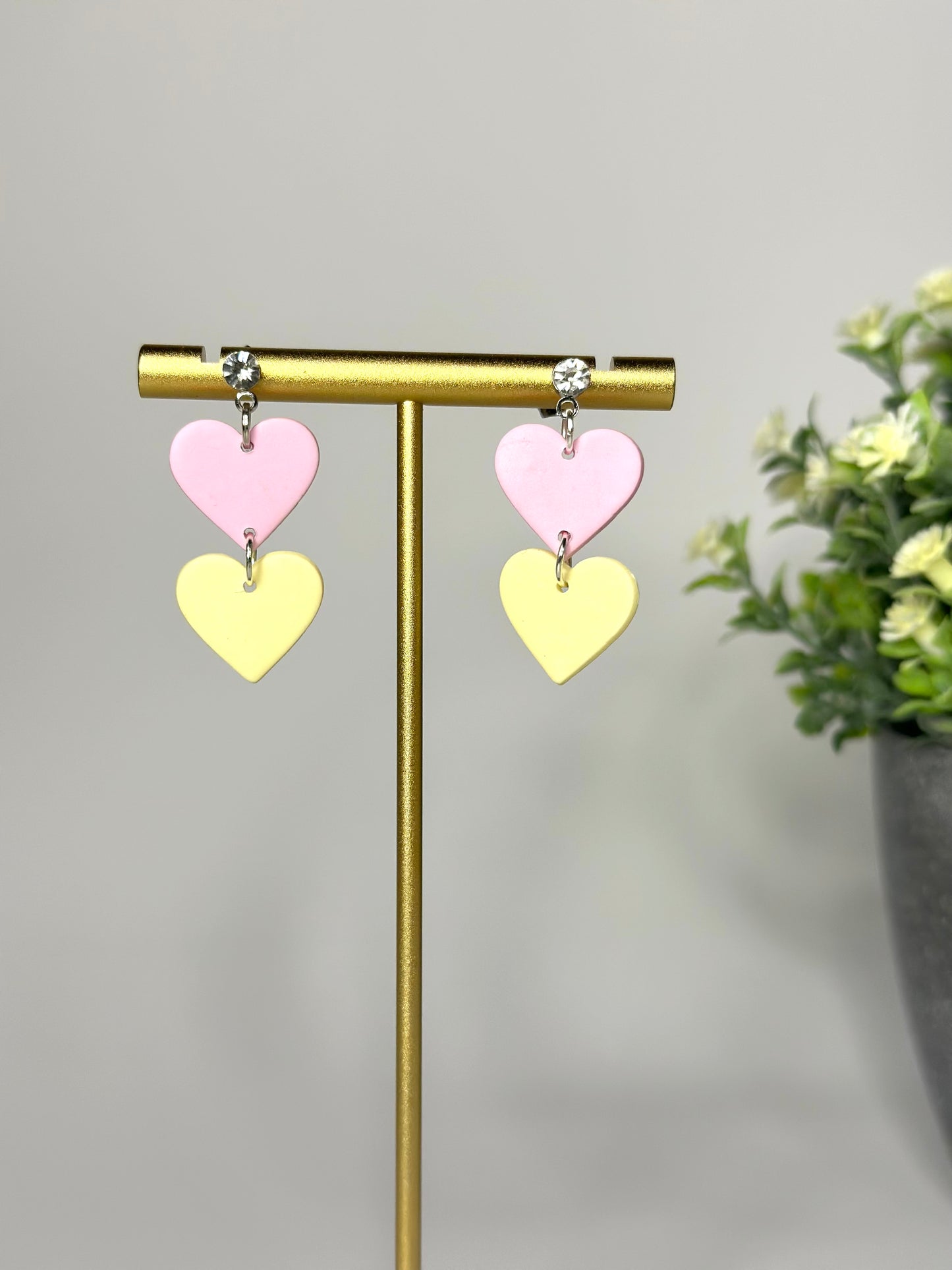 "Lovely" earrings in double heart shape