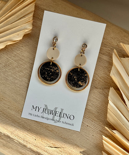 JUNA - Schwarze lange Ohrringe