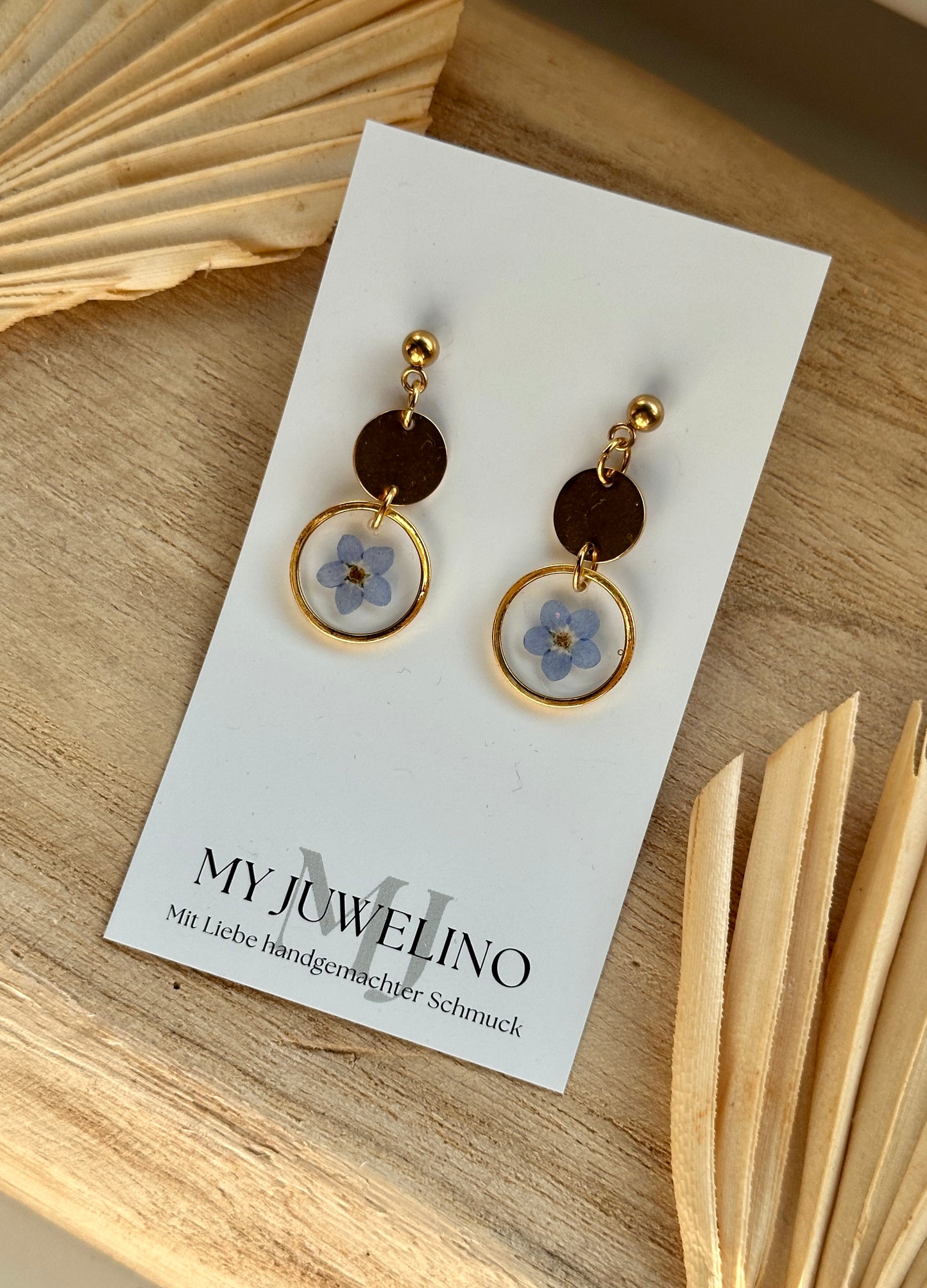 "Floral" earrings dried flowers