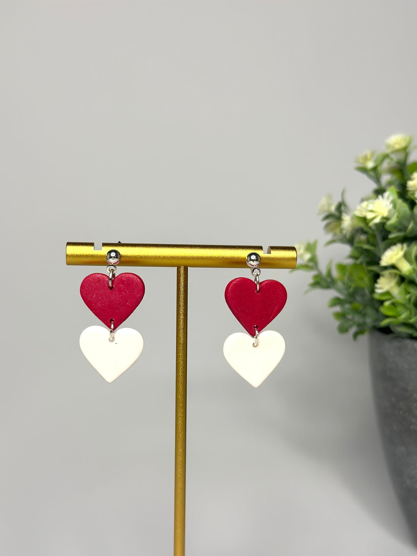 "Lovely" earrings in double heart shape