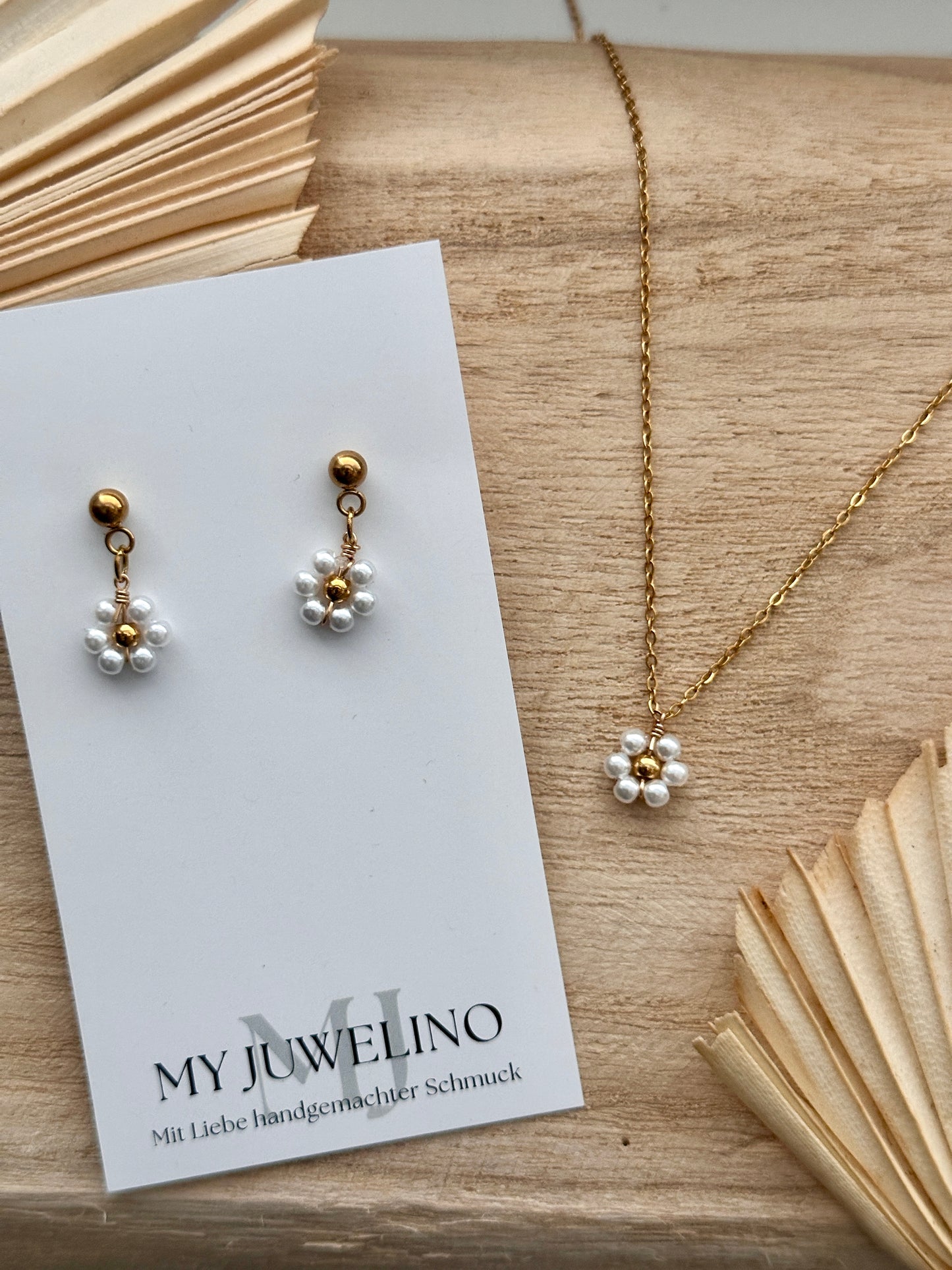 MARLENE - Set Zarte herbstliche Goldkette und passende Ohrringe