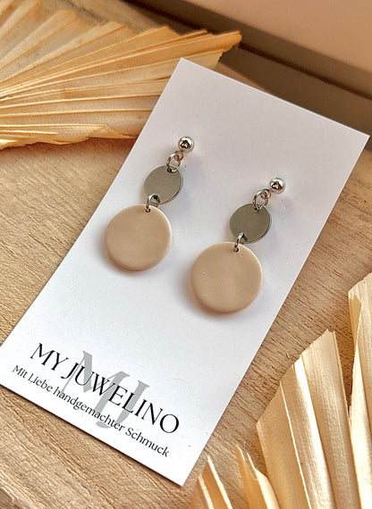 COCO - Black earrings with silver/gold discs
