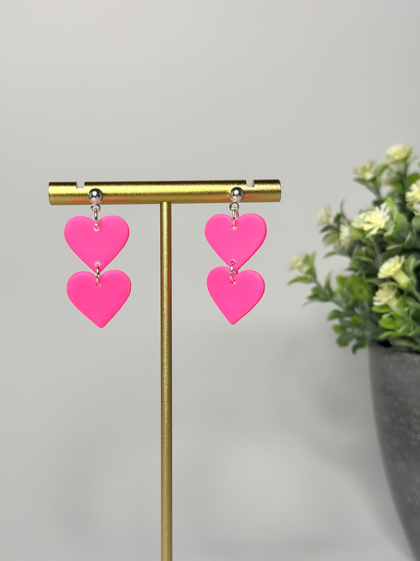 "Lovely" earrings in double heart shape