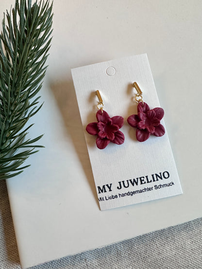 "Viva" hand-sculpted flower earrings