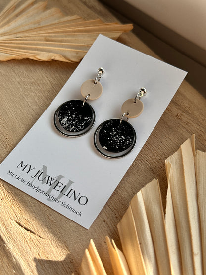 JUNA - Schwarze lange Ohrringe