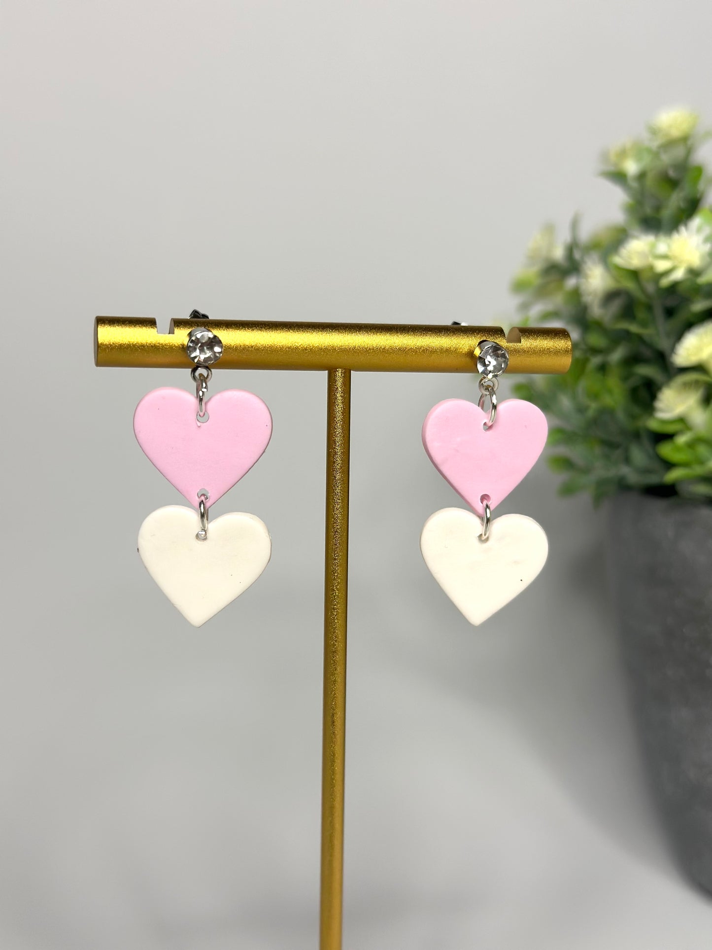 "Lovely" earrings in double heart shape