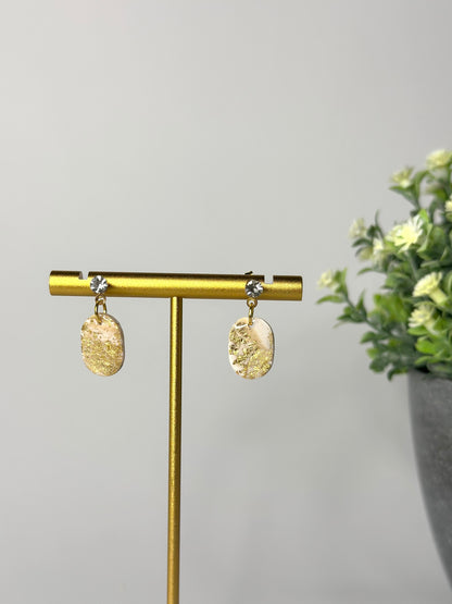 "Clarity" earrings oval gold / silver