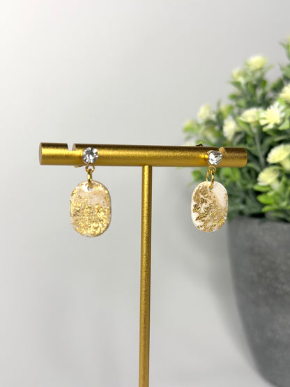 "Clarity" earrings oval gold / silver