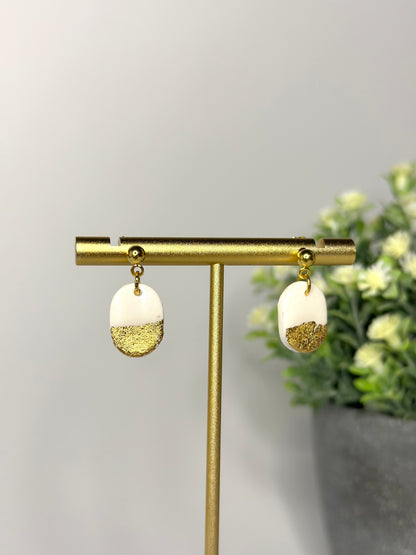 "Clarity" earrings oval gold / silver