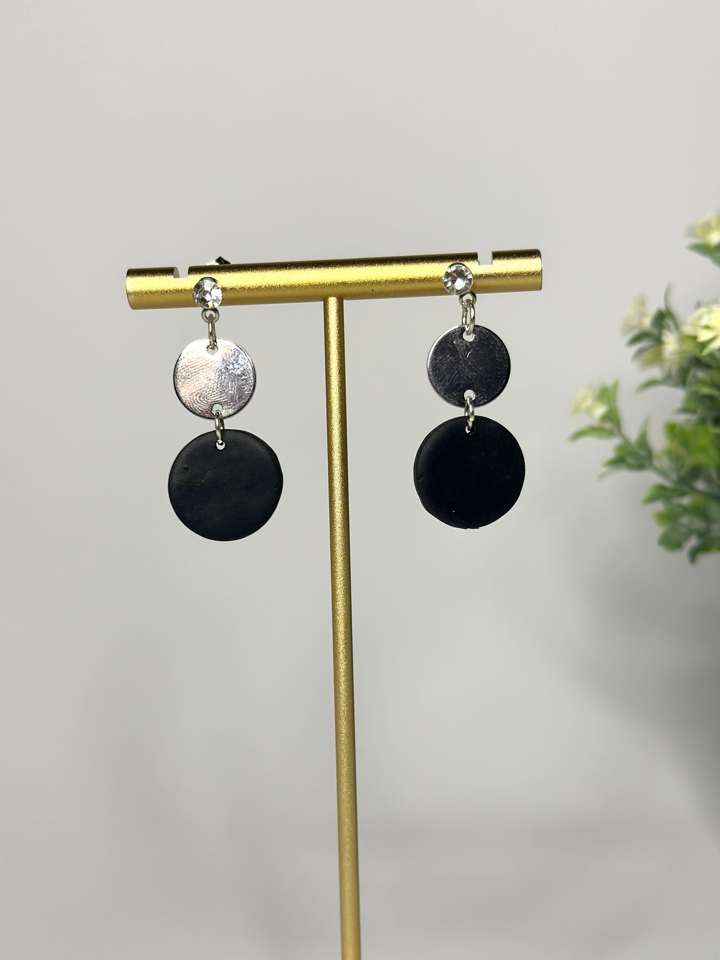 "Coco" earrings black with silver / gold plates