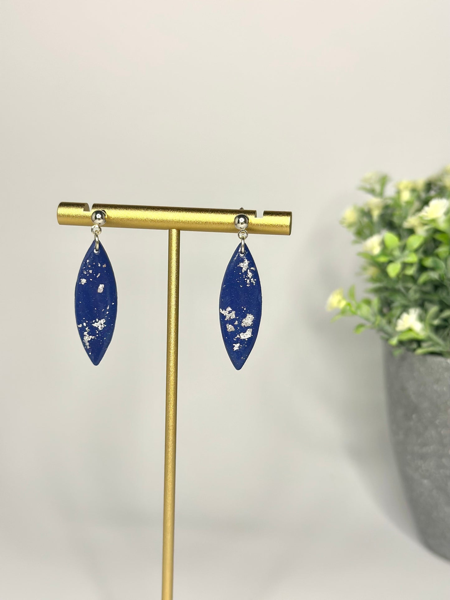 "Blue" earrings with a special shape