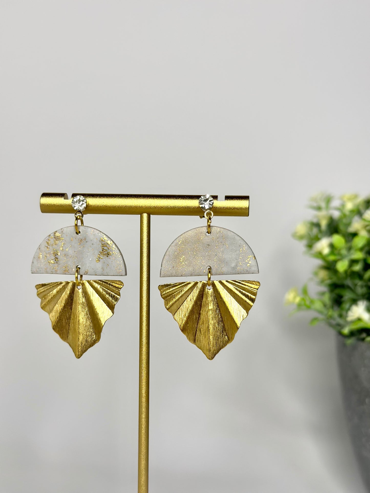 "Amity" earrings with gold plates