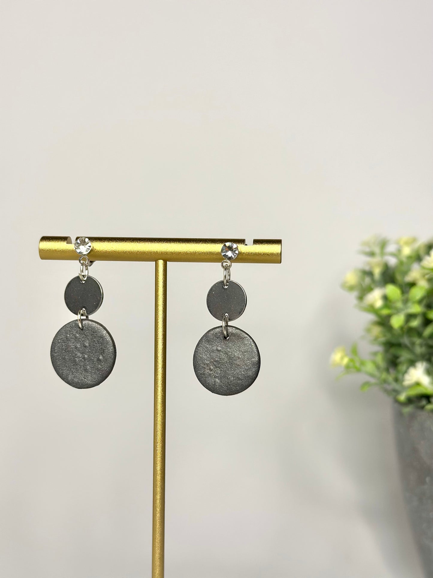 "Coco" earrings black with silver / gold plates