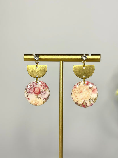 "Angel" earrings with a floral pattern