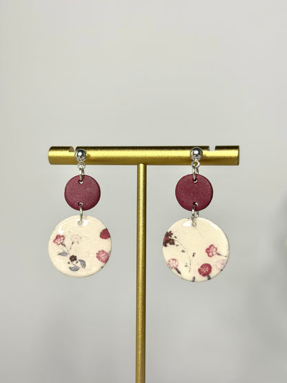 "Cosmos" earrings with a floral pattern