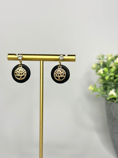 "Crown" earrings tree of life