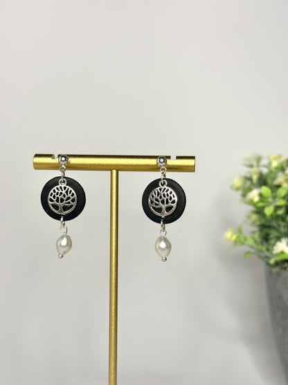 "Crown" earrings tree of life