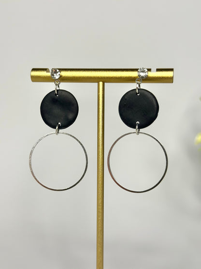 "Black" earrings with hanging ring