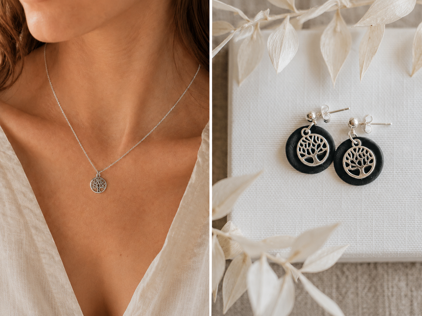 CHIARA Lebensbaum Schmuckset – Kette und Ohrringe