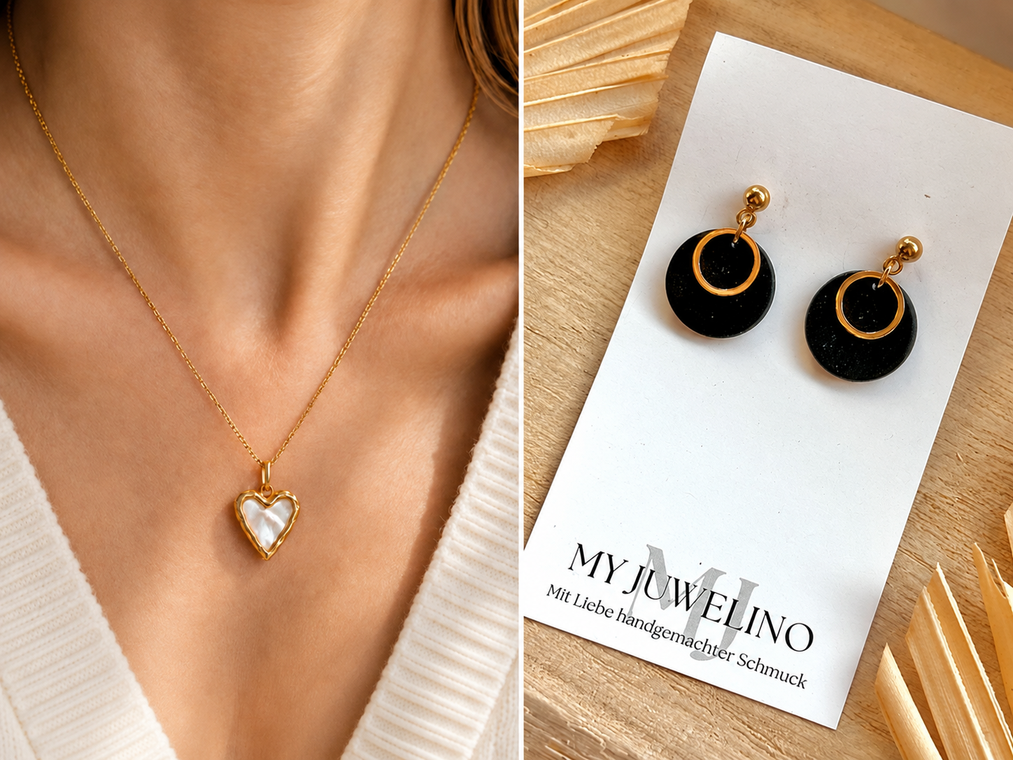 NAYLA & CASY Heart & Shine Schmuckset – Kette und Ohrringe